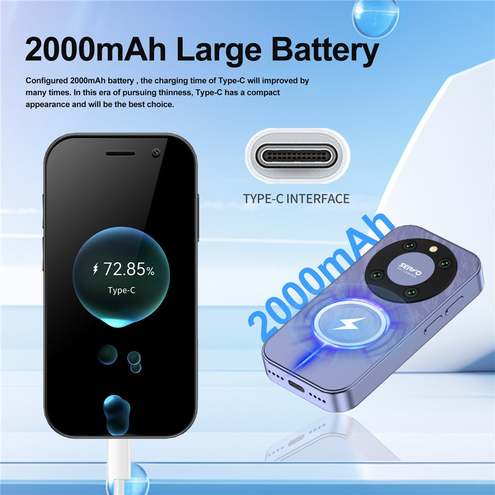 SERVO KING9000 Dual SIM Dual Standby Ultra Mini Phone 2+16GB 3-inch 4G Smart Phone