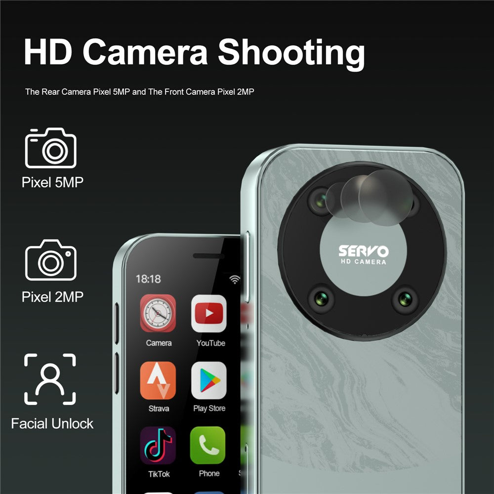 SERVO KING9000 Dual SIM Dual Standby Ultra Mini Phone 2+16GB 3-inch 4G Smart Phone