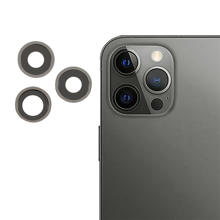 OEM bakre bakre kamera linsring reparationsskydd med glaslinsbyte för iPhone 12 Pro 6.1