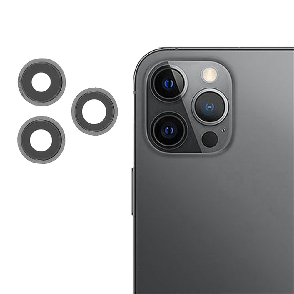 OEM Back Rear Camera Lens Ring Cover with Glass Lens Replacement for iPhone 12 Pro Max 6.7 inch
