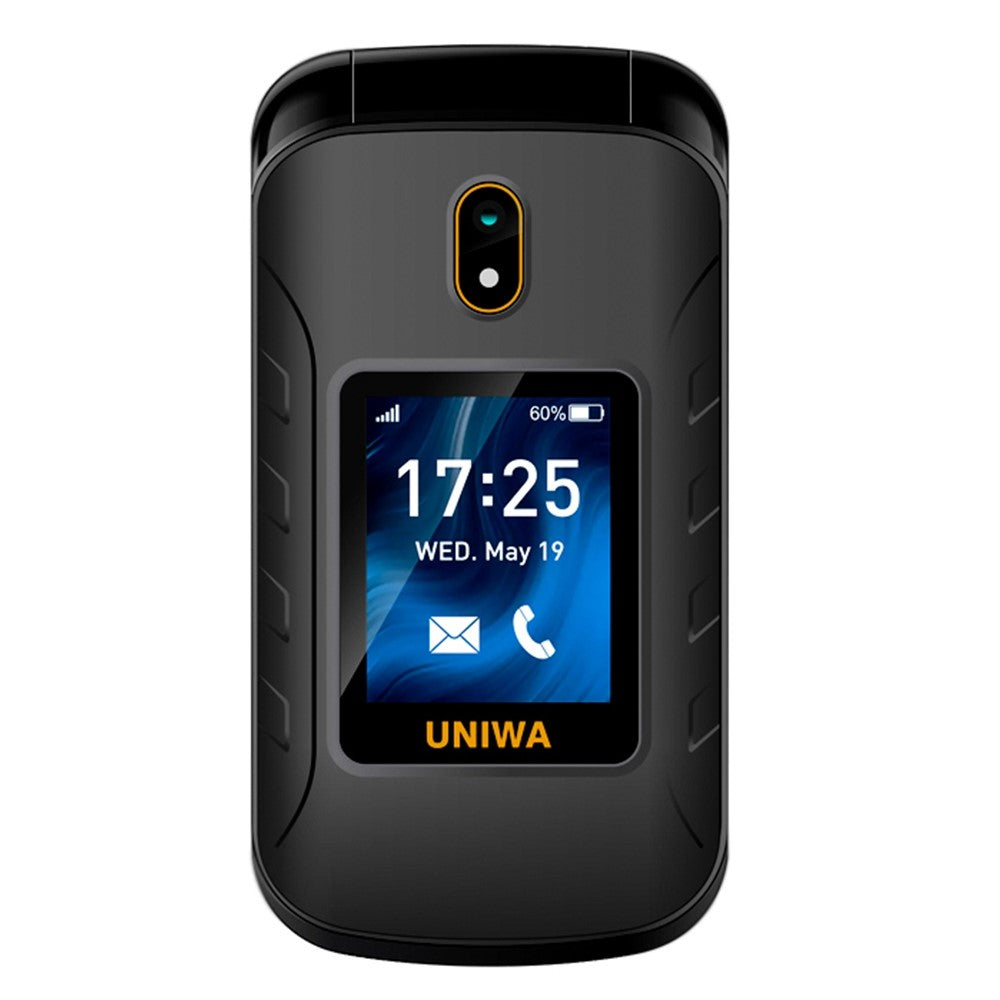 UNIWA V909T Single SIM 2.8/1.77 inch Flip Phone 2250mAh Battery 4G Cellphone with Rear Camera