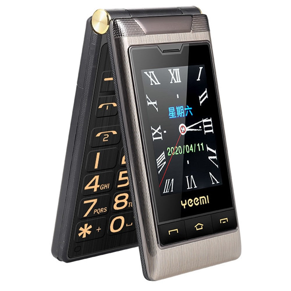 YEEMI G10-C Dual SIM 2.8/2.4 inch Dual Screen Flip Phone 1800mAh Battery 2G Cellphone with Rear Camera