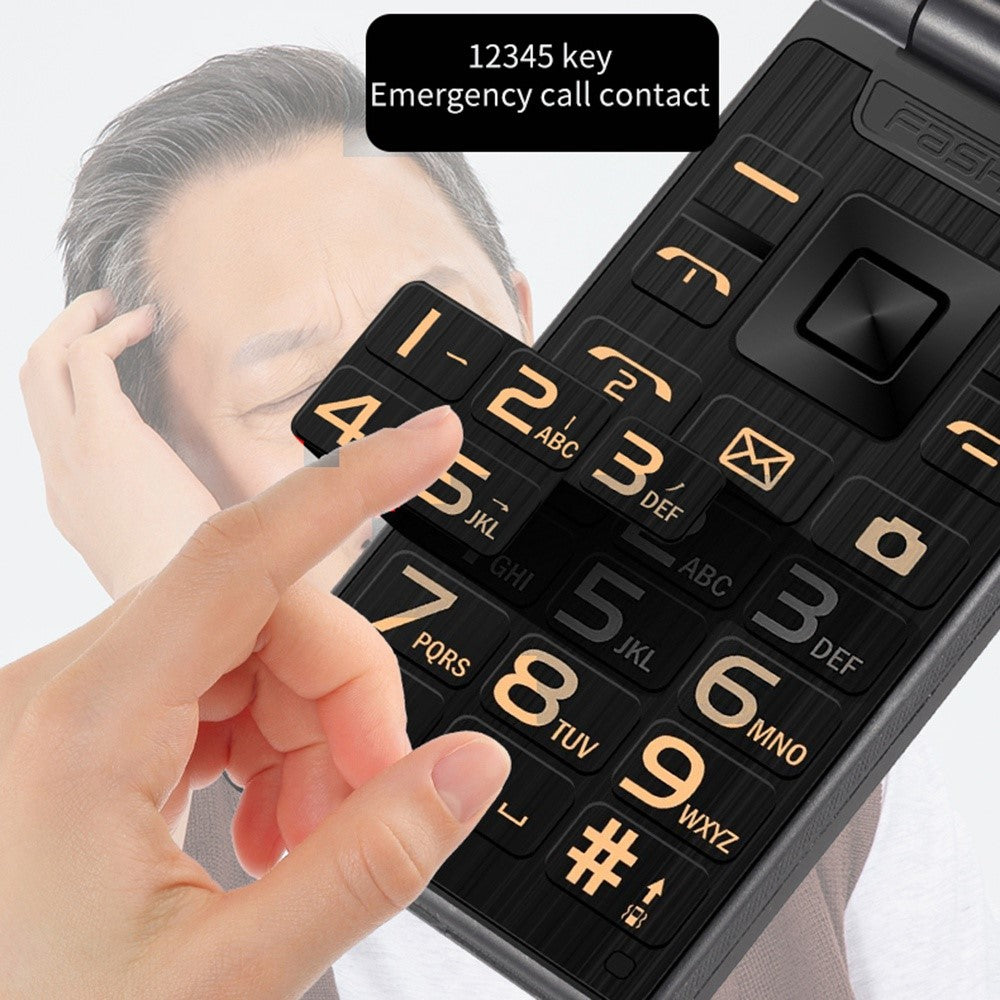 YEEMI G10-C Dual SIM 2.8/2.4 inch Dual Screen Flip Phone 1800mAh Battery 2G Cellphone with Rear Camera