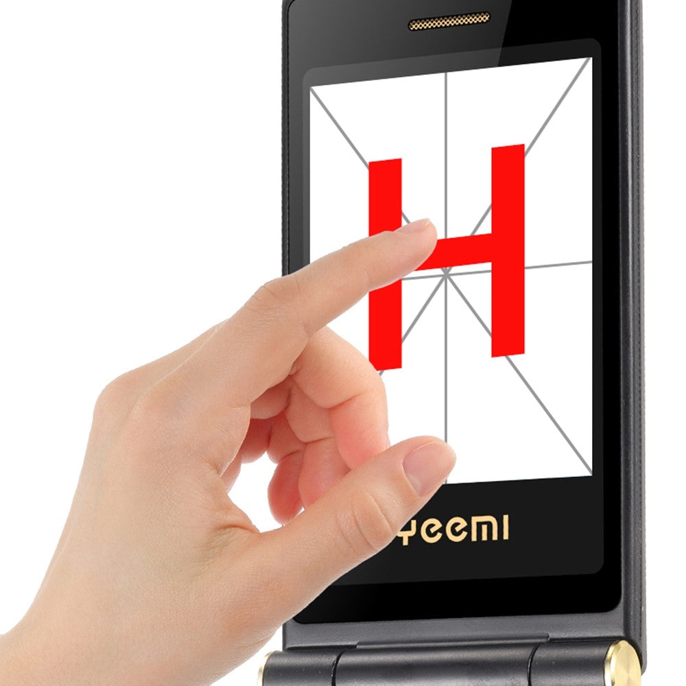 YEEMI G10-C Dual SIM 2.8/2.4 inch Dual Screen Flip Phone 1800mAh Battery 2G Cellphone with Rear Camera