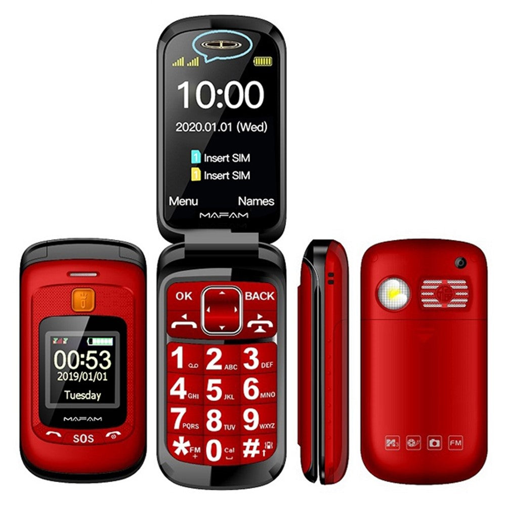 MAFAM F899 GSM 2G Flip Mini Cell Phone 2800mAh Battery Pocket Portable Big Button Mobile Phone Gift for Kid and Elderly