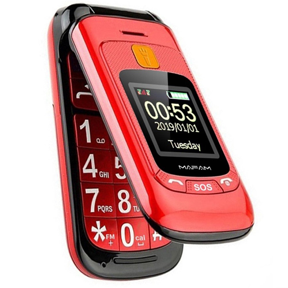 MAFAM F899 GSM 2G Flip Mini Cell Phone 2800mAh Battery Pocket Portable Big Button Mobile Phone Gift for Kid and Elderly