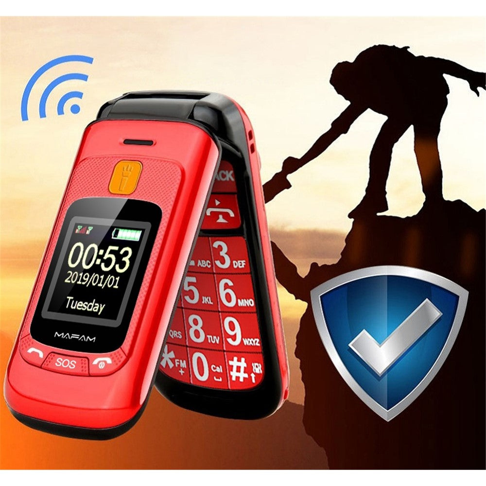 MAFAM F899 GSM 2G Flip Mini Cell Phone 2800mAh Battery Pocket Portable Big Button Mobile Phone Gift for Kid and Elderly