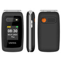 UNIWA V202T 4G Dual SIM Flip Phone for Seniors Dual Screens Basic Cell Phone with SOS Button Wireless FM Radio