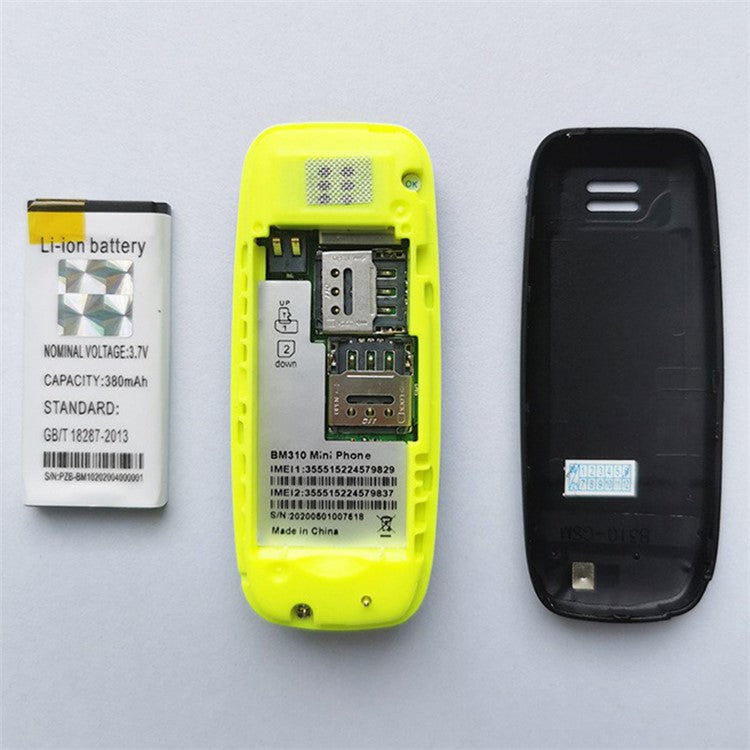 BM310 0,66-tums skärm 2G GSM mobiltelefon Dual-SIM Mini Bar Telefon