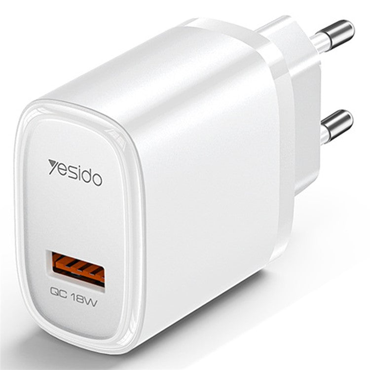 YC66 EU-kontakt Enkel USB-port 18W väggladdare