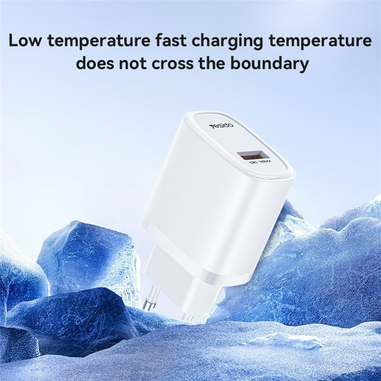 YC66 EU-kontakt Enkel USB-port 18W väggladdare