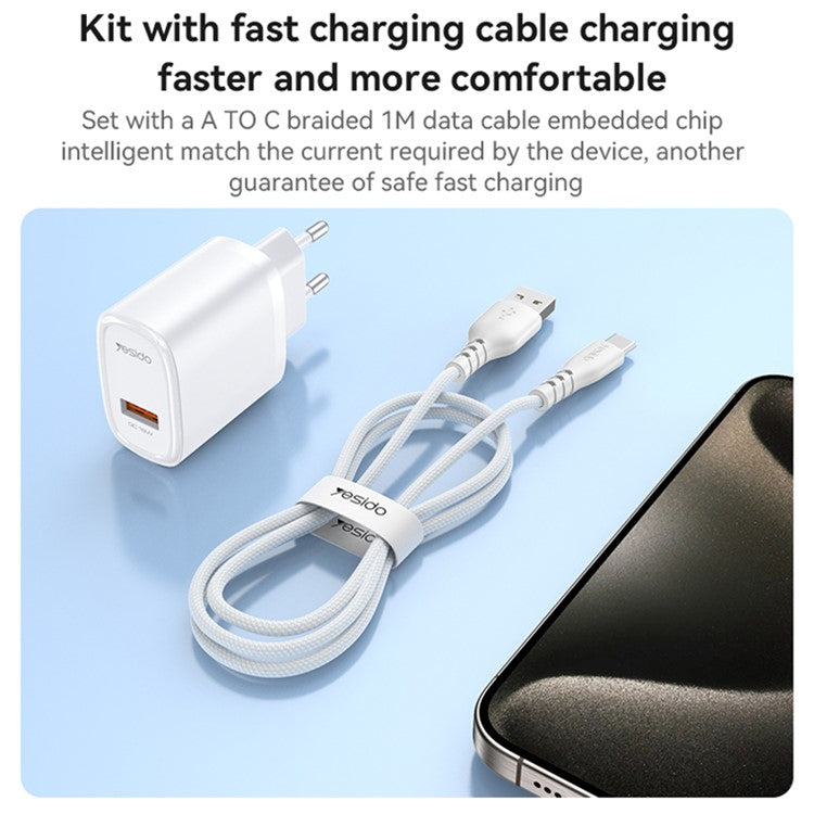 YC66 EU-kontakt Enkel USB-port 18W väggladdare