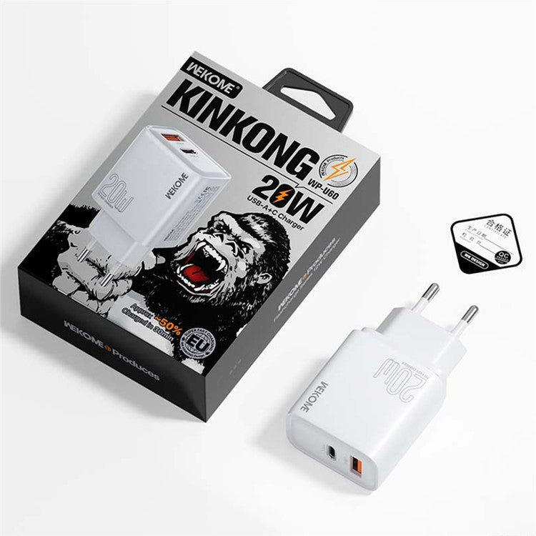 WEKOME WP-U60 20W snabbladdare USB-A / Type-C Dual Port Portable