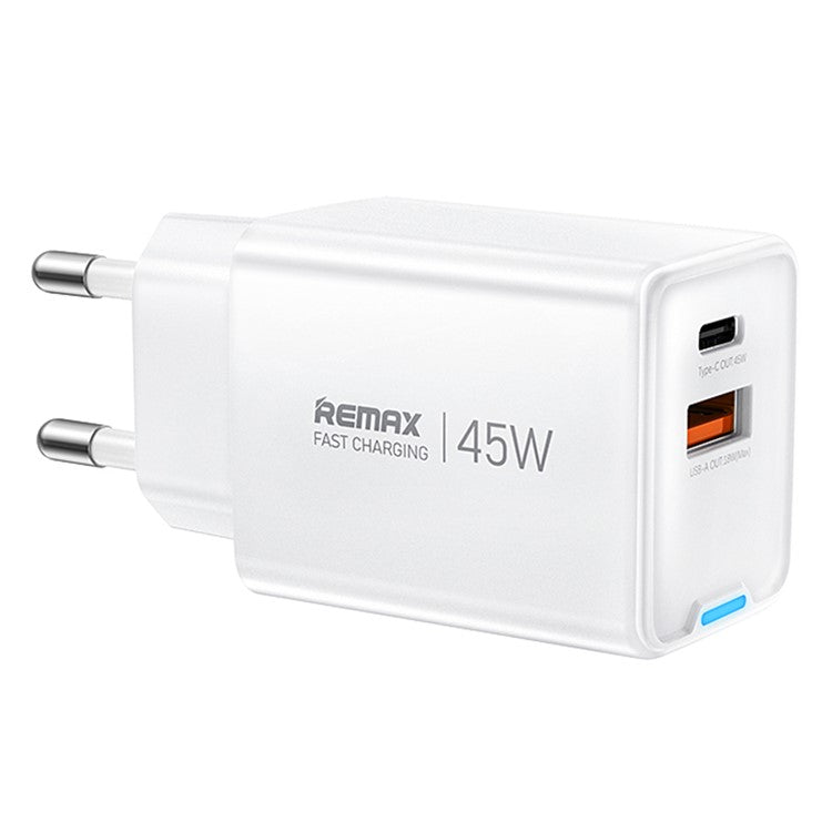 REMAX CA05 45W GaN Snabbladdare USB-C USB-A Dual Port Strömadapter