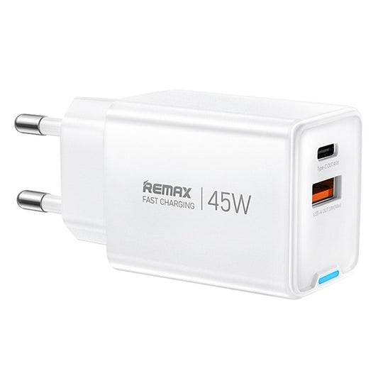 REMAX CA05 45W GaN Snabbladdare USB-C USB-A Dual Port Strömadapter