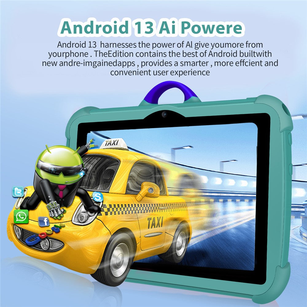 C8 Q88 Series 1+16GB 7 Inch HD Screen Android Kids Learning Tablet PC Dual Camera Educational Tablet with Stand Case, WiFi Version  /  EU Plug