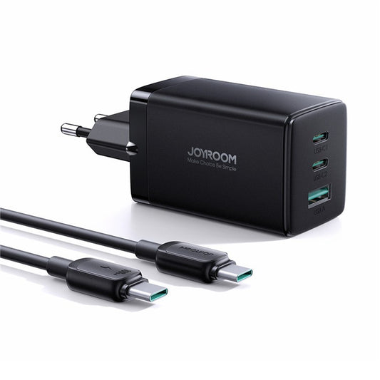 JOYROOM TCG01 GaN Ultra 65W 3-portars snabbladdare med 1,2 m 100W Type-C-kabel för iPhone 16-15-seriens mini väggladdare