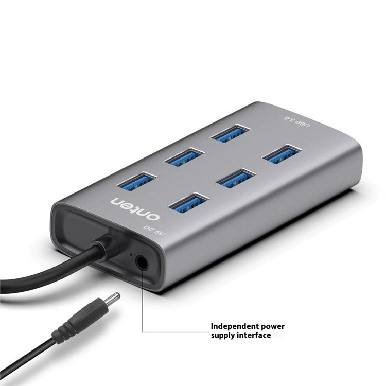 ONTEN 8108 Dator 7 Port USB 3.0 Hub Aluminiumlegering Multi USB Expansion Splitter
