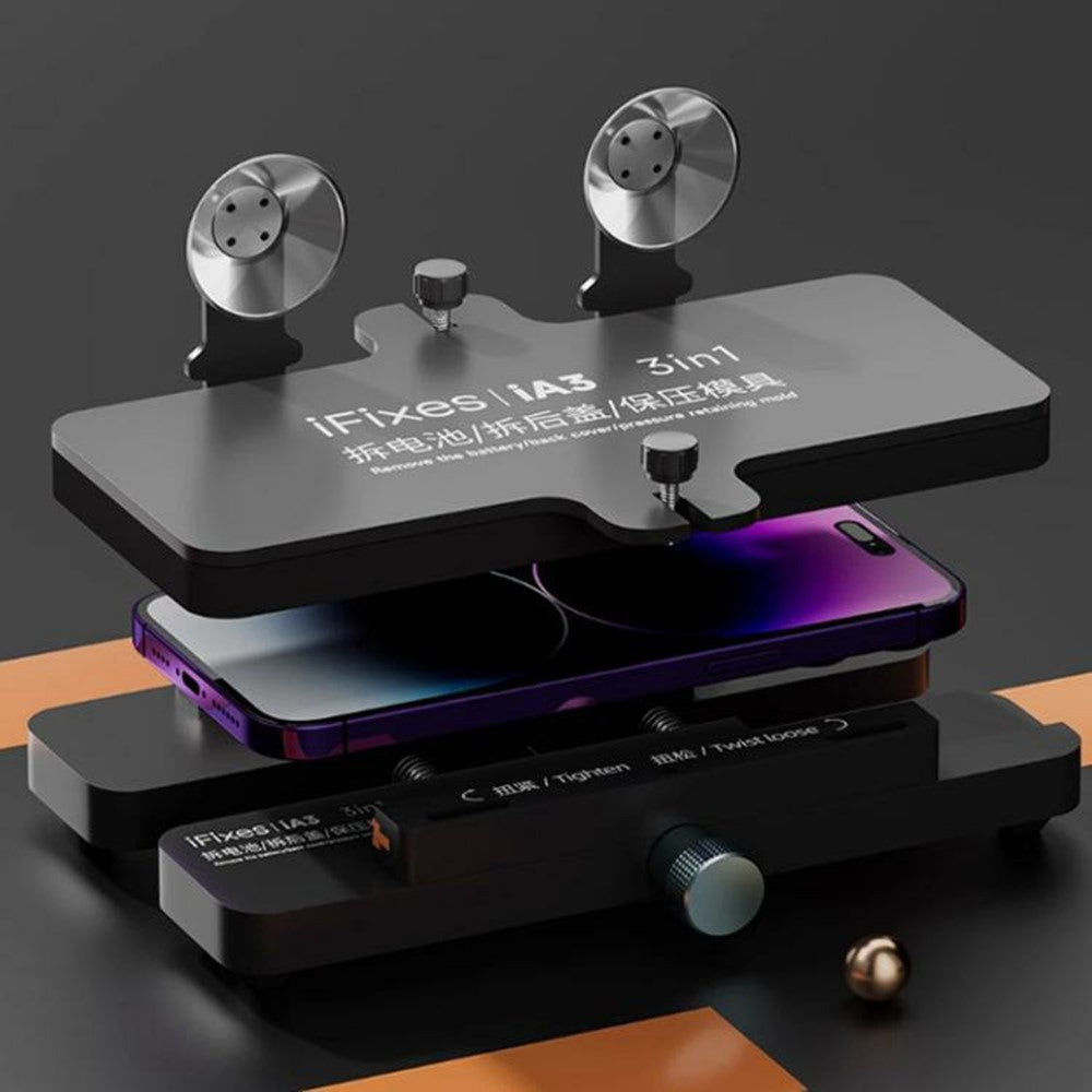 IFIXES iA3 3-in-1 Phone Repair Clamp Battery Back Cover Removal Fixture for Mobile Device Maintenance