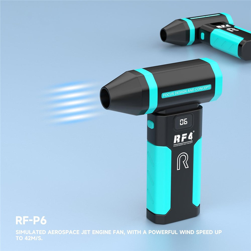 RF4 RF-P6 Portable Rechargeable Dust Removal Fan 6000mAh 42m / s Fan with LED Night Light