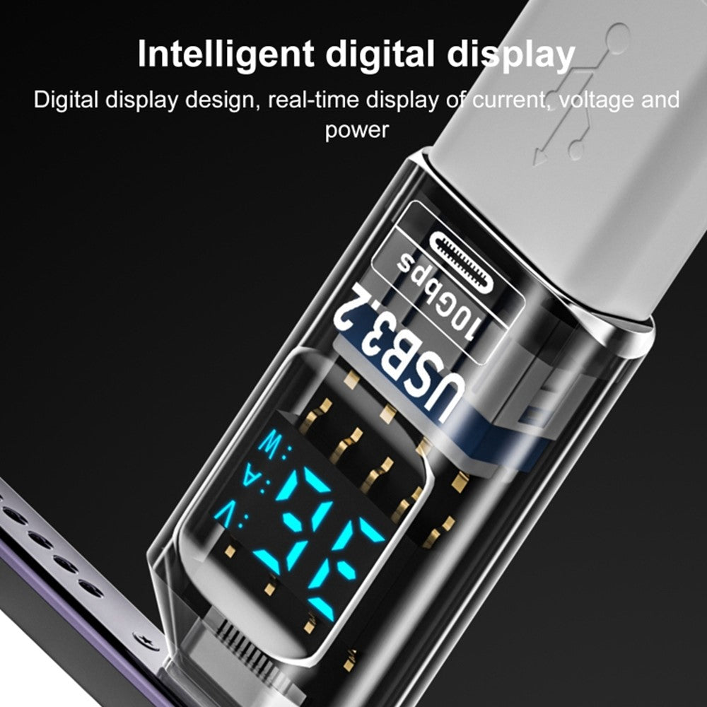 60W 10Gbps Digital Display USB-A to Type-C Adapter Female to Male Mini Converter