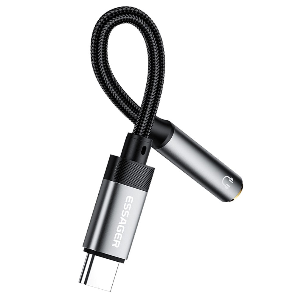 ESSAGER Type-C Male to 3.5mm Female Headphone Connection Audio Adapter Cable