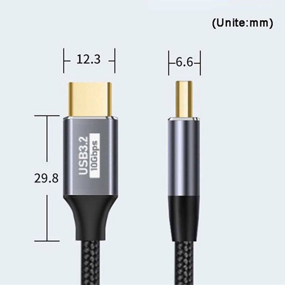 1.5m 100W PD Nylon Braided Type C to Type C Cable USB 3.1 Gen2 10Gbps Full Function USB C Cable (Male to Male)