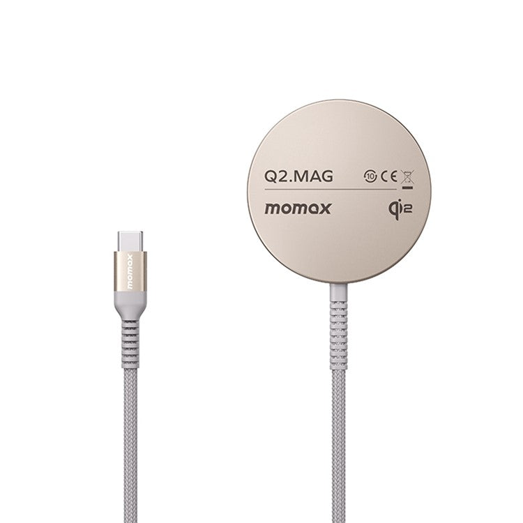 MOMAX Q2.Mag metall magnetisk trådlös laddare Qi2 certifierad 15W snabbladdning ultratunn laddare