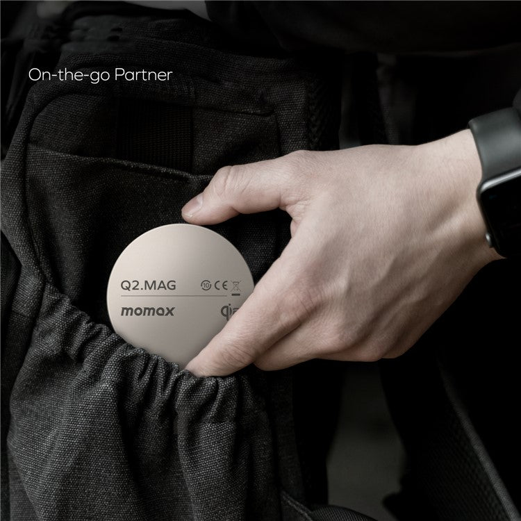 MOMAX Q2.Mag metall magnetisk trådlös laddare Qi2 certifierad 15W snabbladdning ultratunn laddare