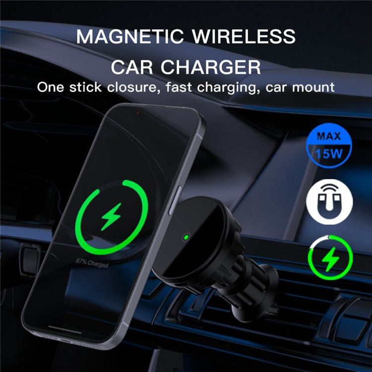 15W magnetisk bilhållare för trådlöst laddare för telefon Snabbladdningsbilhållare (CE-certifierad)