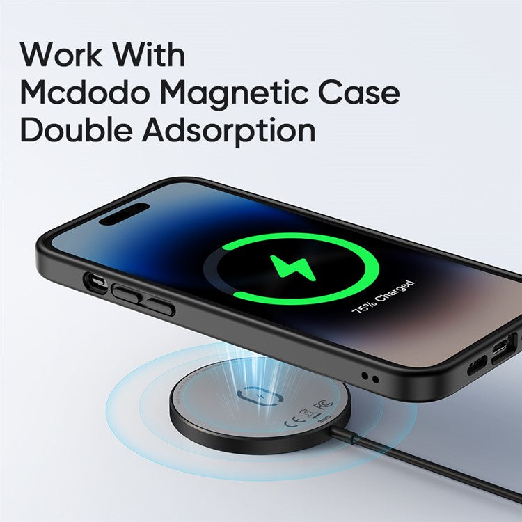 MCDODO CH-4360 MDD trådlös laddare Ultratunn laddningsplatta Mobiltelefon Säker laddning