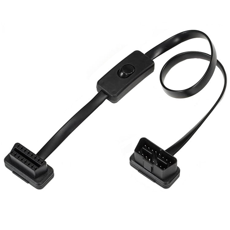 JUNSUNMAY 60cm ELM327 16 Pin OBD II Male to Female Extension Cable with Switch