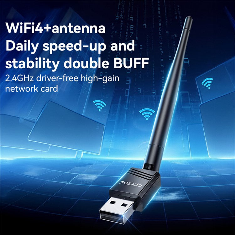 YESIDO WP11 150Mbps High Speed WiFi4 Wireless Dongle USB Adapter with External Antenna