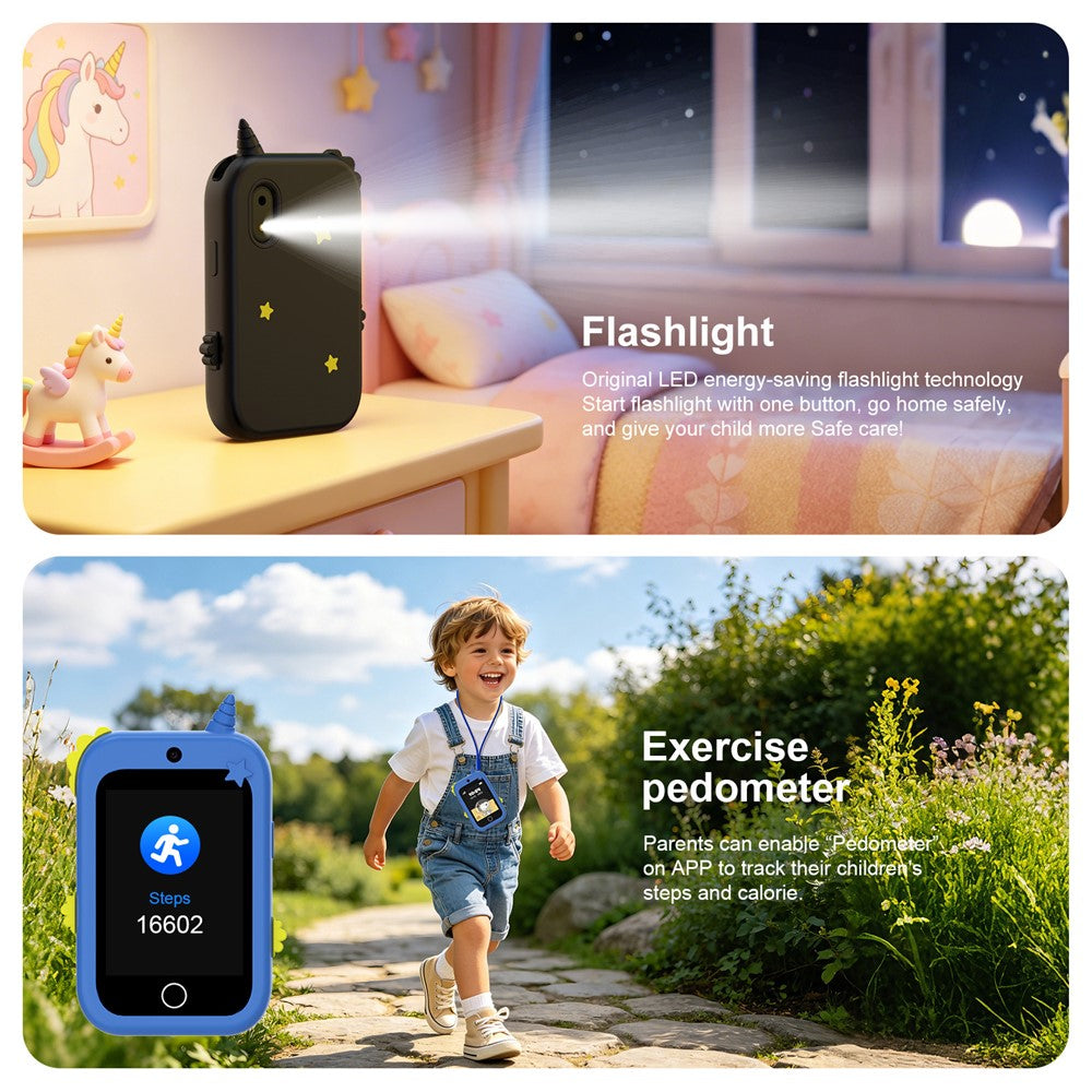 DH19 2.8 Inch Screen 4G Video Call Kids Smart Watch SOS WiFi + LBS Positioning IP65 Waterproof with Lanyard