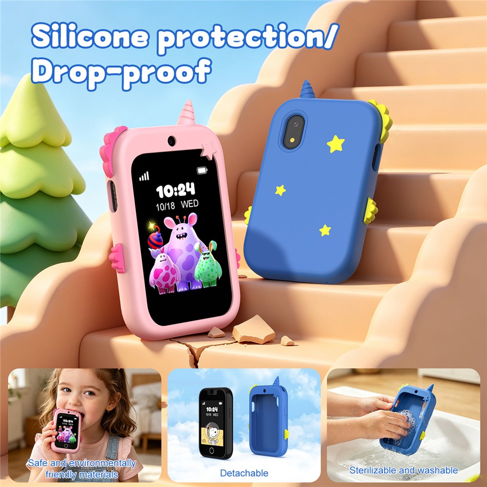 DH19 2.8 Inch Screen 4G Video Call Kids Smart Watch SOS WiFi + LBS Positioning IP65 Waterproof with Lanyard