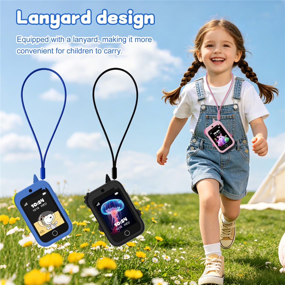 DH19 2.8 Inch Screen 4G Video Call Kids Smart Watch SOS WiFi + LBS Positioning IP65 Waterproof with Lanyard