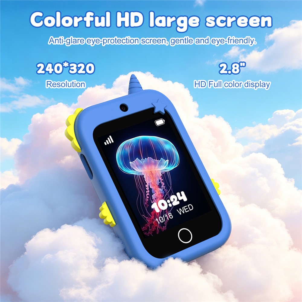 DH19 2.8 Inch Screen 4G Video Call Kids Smart Watch SOS WiFi + LBS Positioning IP65 Waterproof with Lanyard