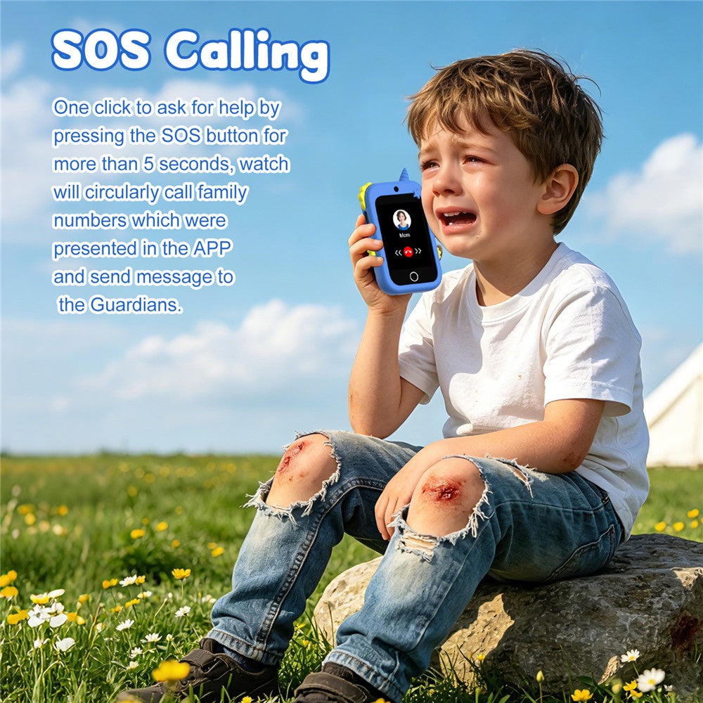 DH19 2.8 Inch Screen 4G Video Call Kids Smart Watch SOS WiFi + LBS Positioning IP65 Waterproof with Lanyard