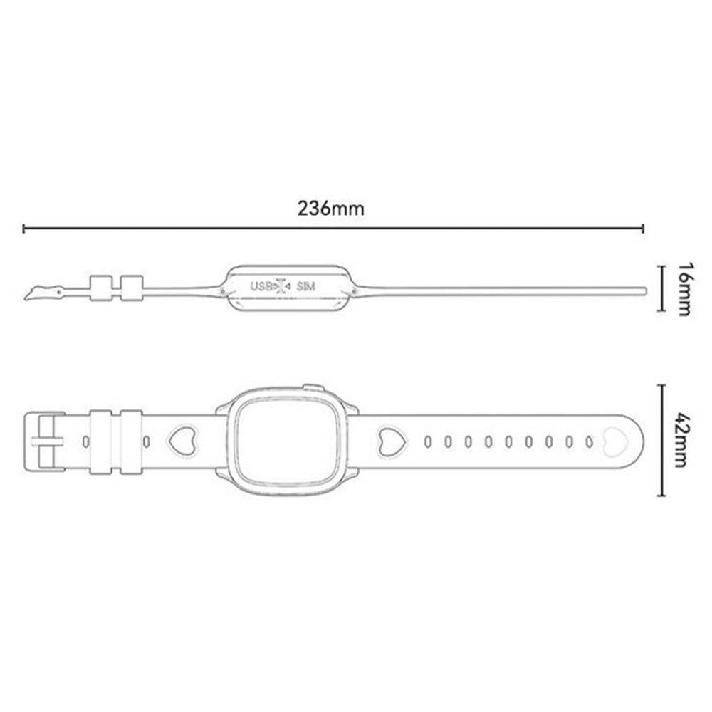 YESIDO IO51 1.44 inch HD Screen Kids Smartwatch 2G LBS Positioning IP65 Waterproof Wristwatch