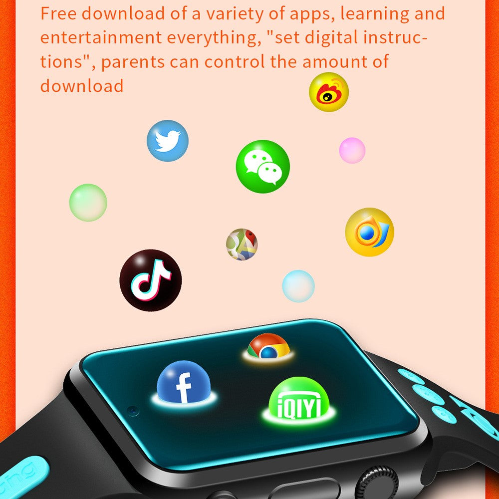 W5PRO 4G Kids Smart Watch Android 9.0 GPS+LBS+WiFi Tracker Video Call Wristwatch with Dual Camera for Boys Girls, 2+16GB