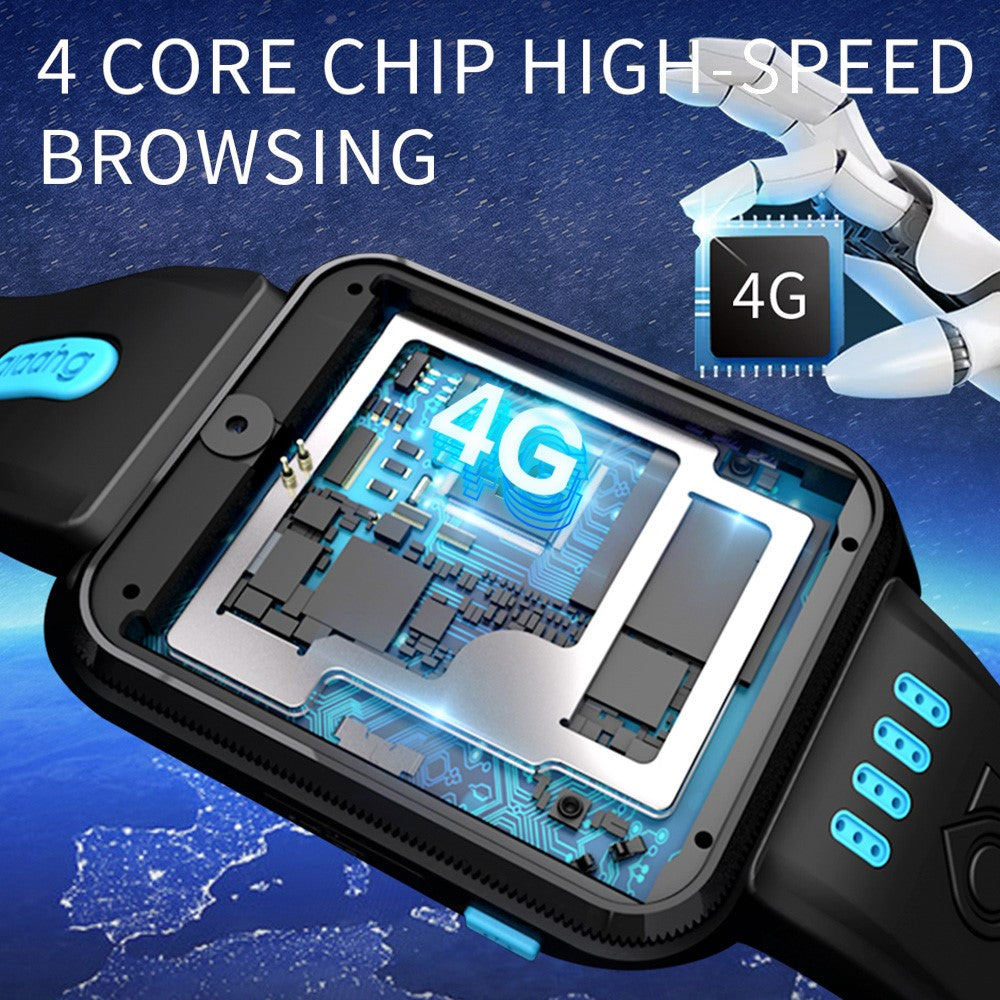 W5PRO 4G Kids Smart Watch Android 9.0 GPS+LBS+WiFi Tracker Video Call Wristwatch with Dual Camera for Boys Girls, 2+16GB