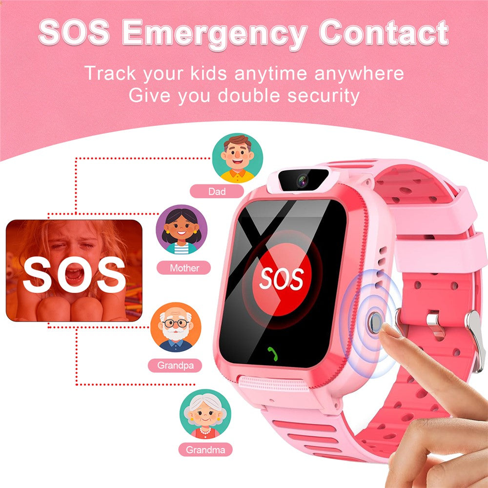 DH11 4G Kids Smart Watch with HD Video Call SOS Alert LBS + WiFi Tracker 1.44 Inch Touchscreen Phone Watch for Boys Girls
