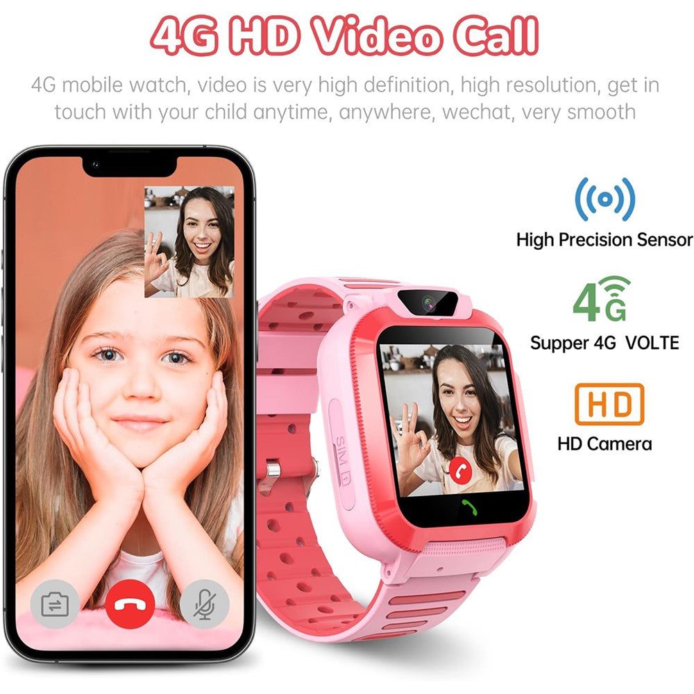 DH11 4G Kids Smart Watch with HD Video Call SOS Alert LBS + WiFi Tracker 1.44 Inch Touchscreen Phone Watch for Boys Girls