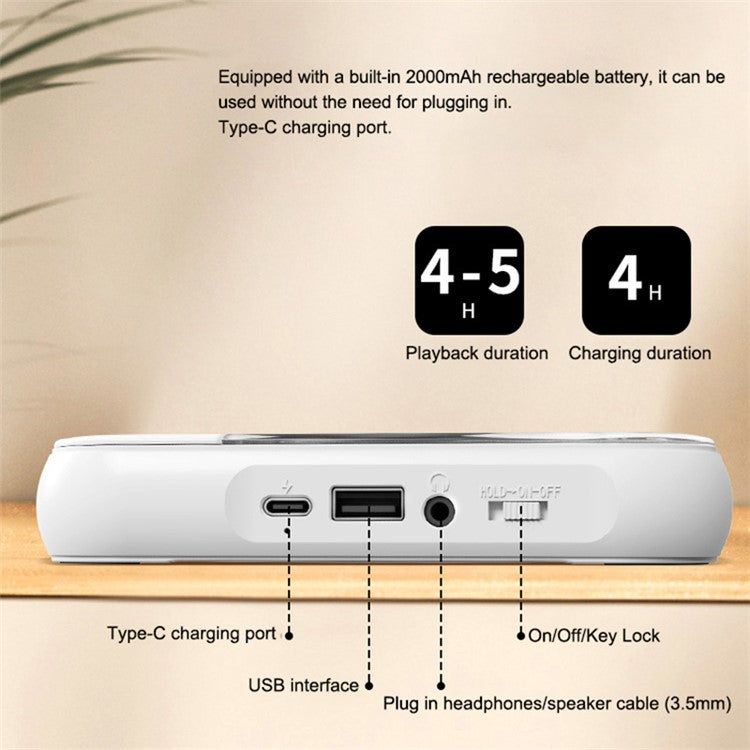 KC-918 CD Player with LCD Screen Portable Bluetooth-compatible Speaker Audio Repeater for Home Ca