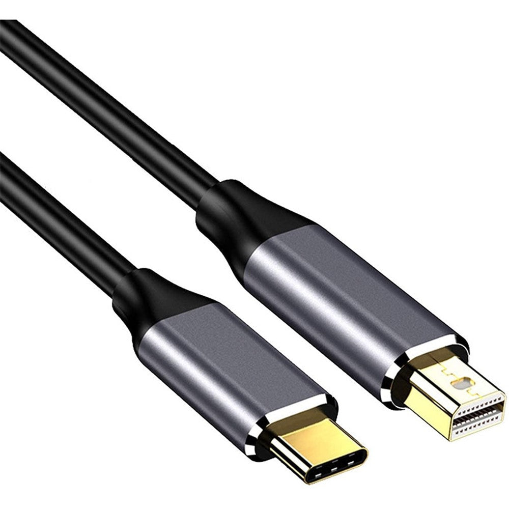 1.8m Type-C to Mini DP Compatible with Thunderbolt 3 Cord Mini Displayport 4K / 60Hz HD Video Cable for TV Monitor Projector