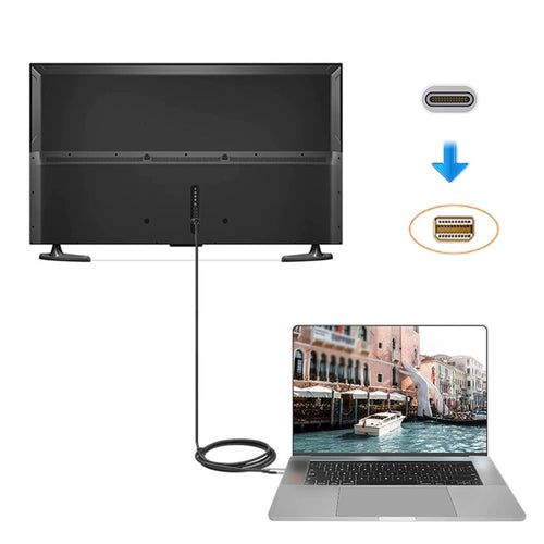 1,8 m Typ-C till Mini DP kompatibel med Thunderbolt 3-kabel Mini Displayport 4K / 60Hz HD-videokabel för TV-skärm och projektor