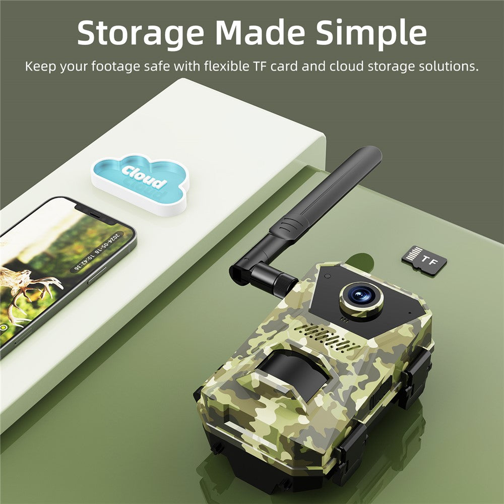 F8 Solar 4G Trail Camera Waterproof PIR Night Vision HD Outdoor Hunting Camera
