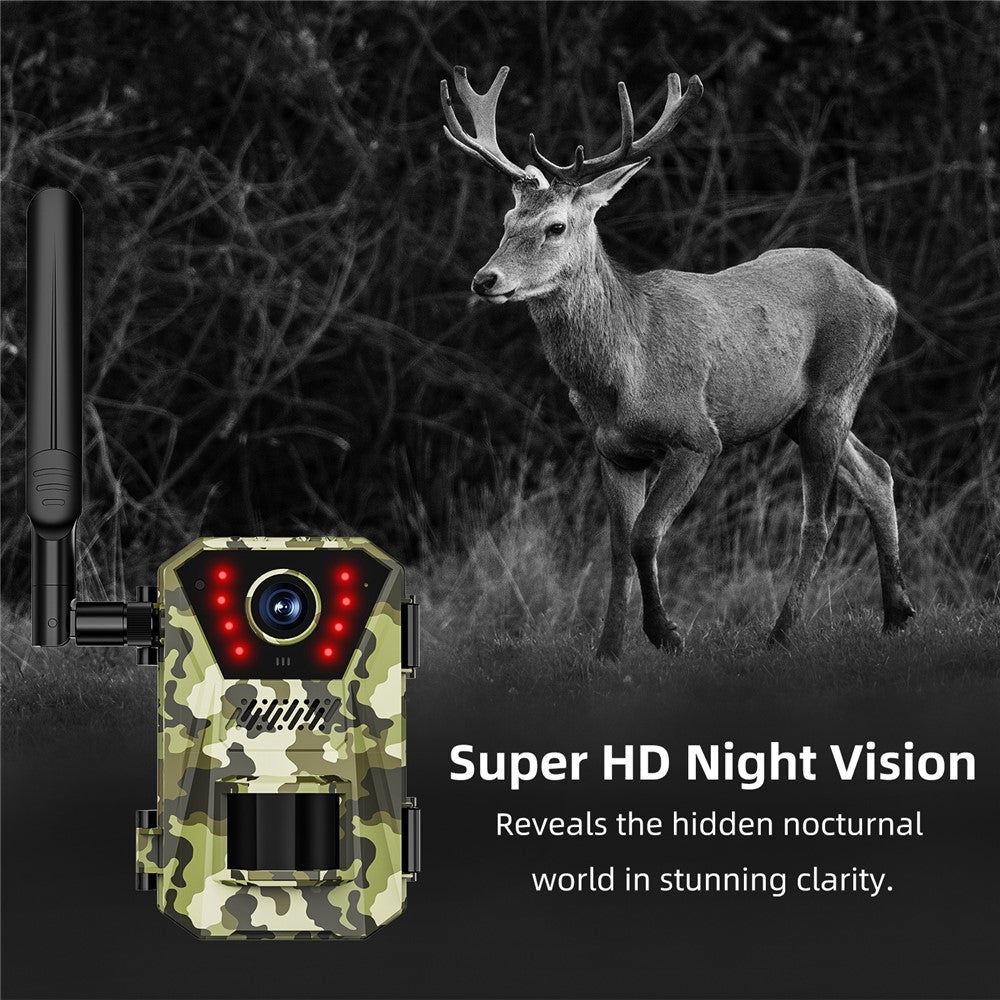 F8 Solar 4G Trail Camera Waterproof PIR Night Vision HD Outdoor Hunting Camera