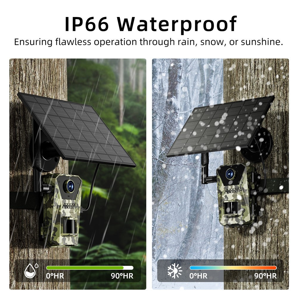 F8 Solar 4G Trail Camera Waterproof PIR Night Vision HD Outdoor Hunting Camera