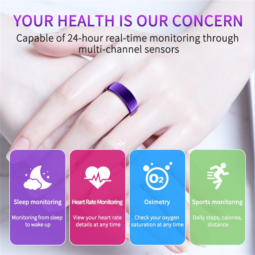 PX01 Bluetooth-compatible Sleep Health Monitoring Smart Ring Multifunction Finger Ring with Charging Base